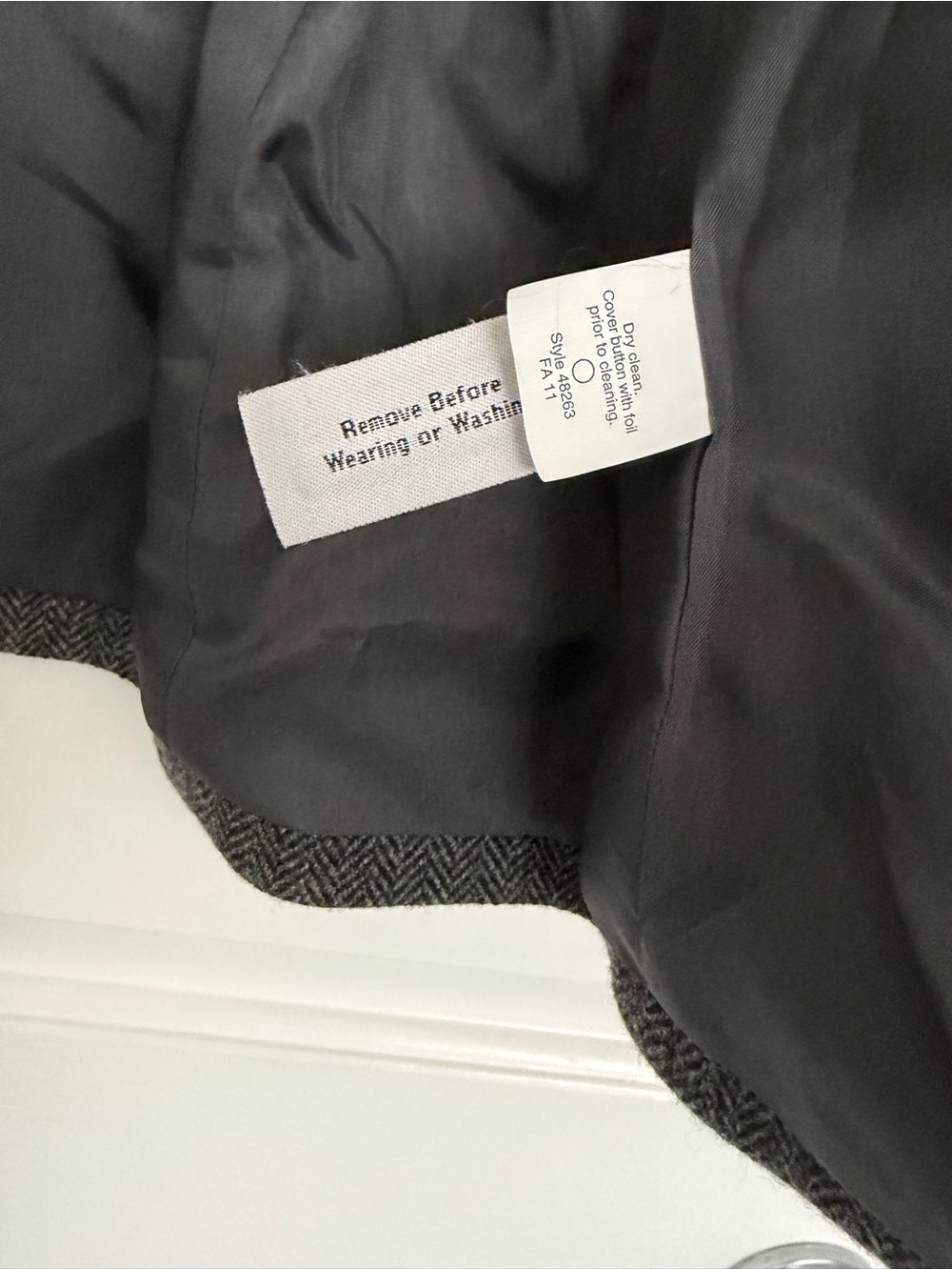 J. Crew 100% Wool Hack ing Blazer in Gray Herringbone Size 6 Preppy Academia - Picture 9 of 15